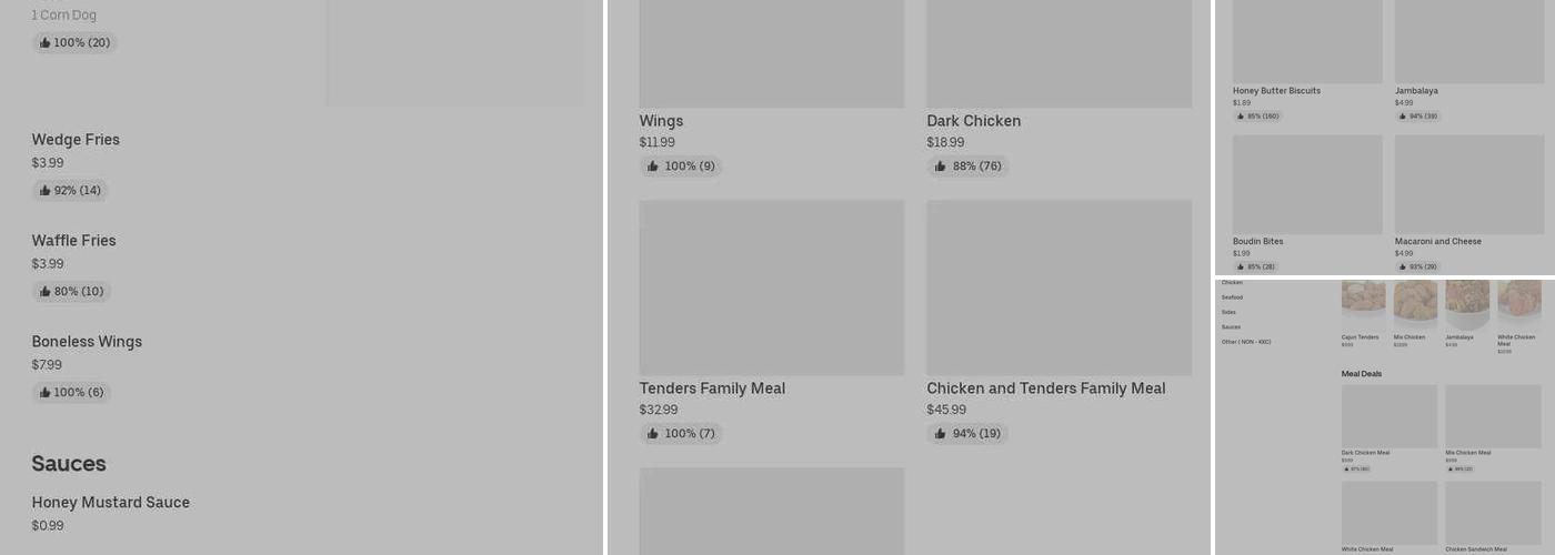 Krispy Krunchy Chicken Menu