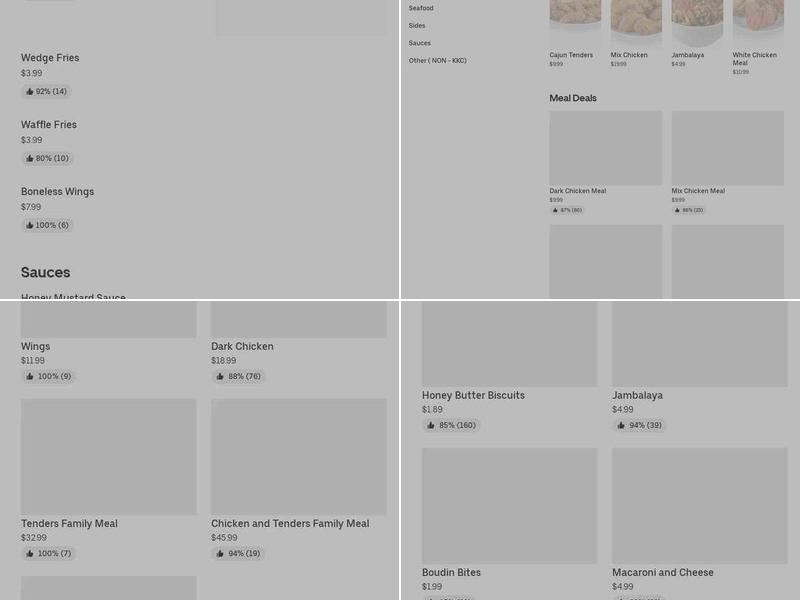 Krispy Krunchy Chicken Menu