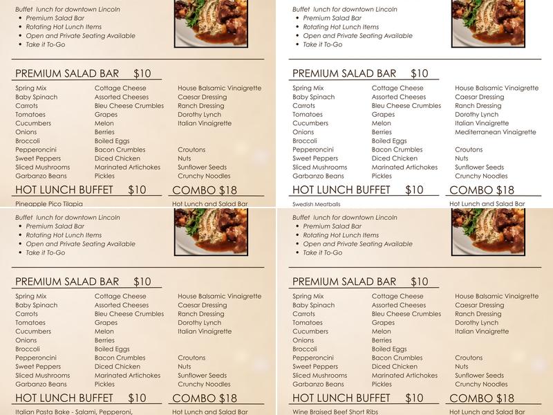 Talon Room Menu