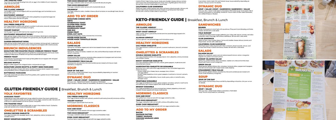 The Toasted Yolk Cafe Menu