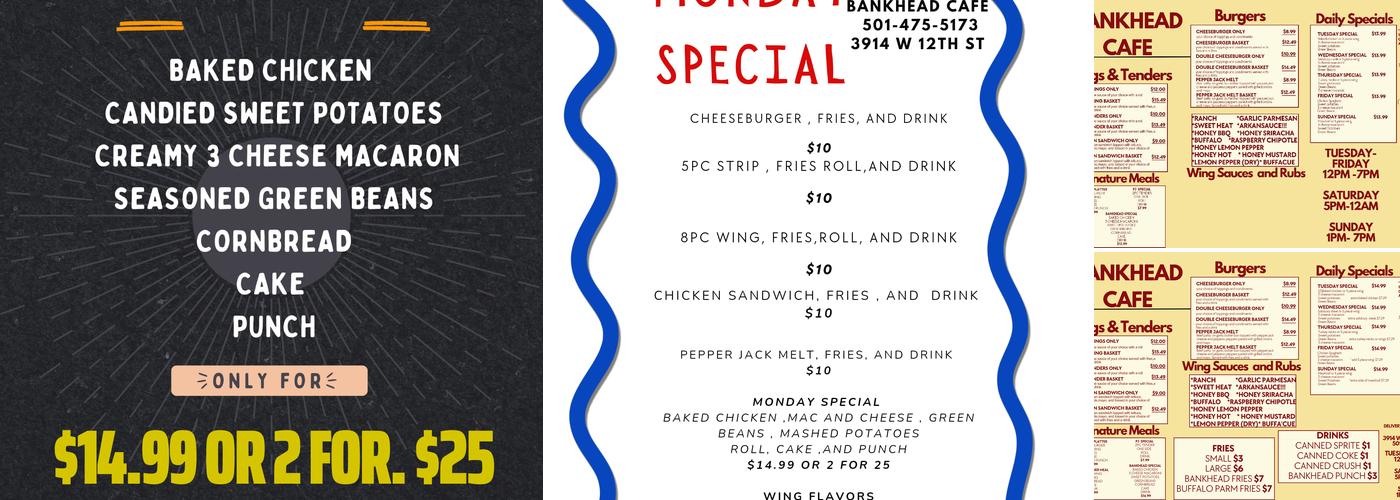 Bankhead Cafe Menu