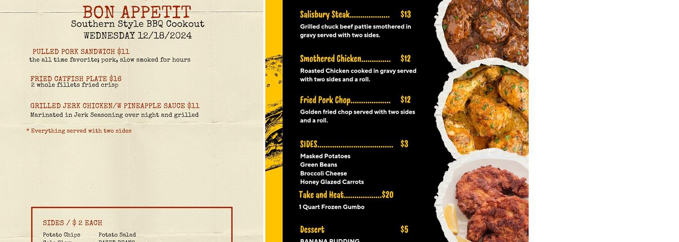 Martha's Bon Appetit Catering Menu