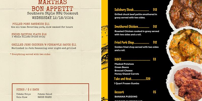 Martha's Bon Appetit Catering Menu