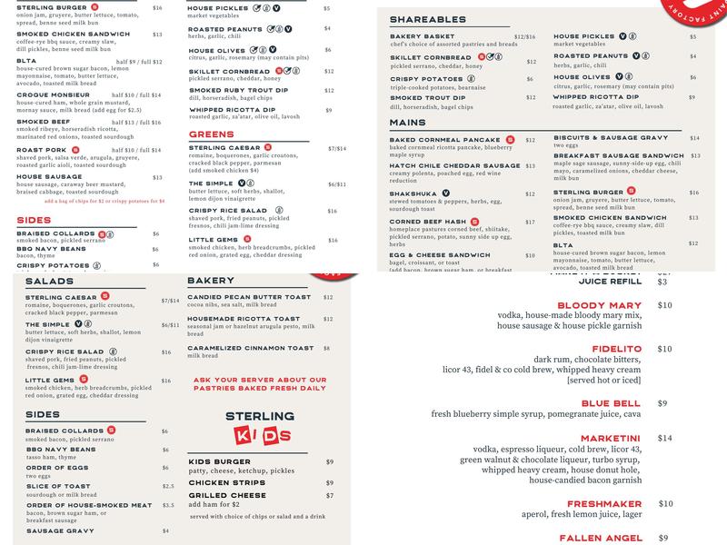 Sterling Market Menu