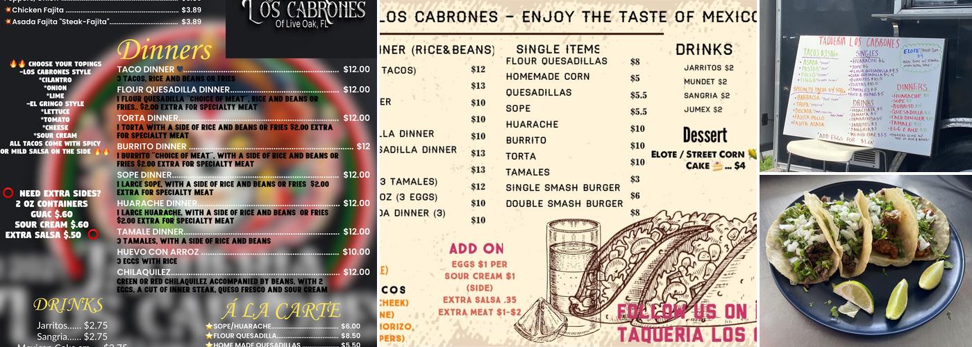 Taqueria Los Cabrones LLC Menu