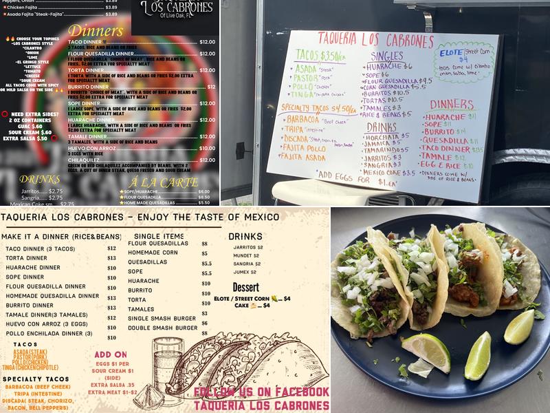 Taqueria Los Cabrones LLC Menu