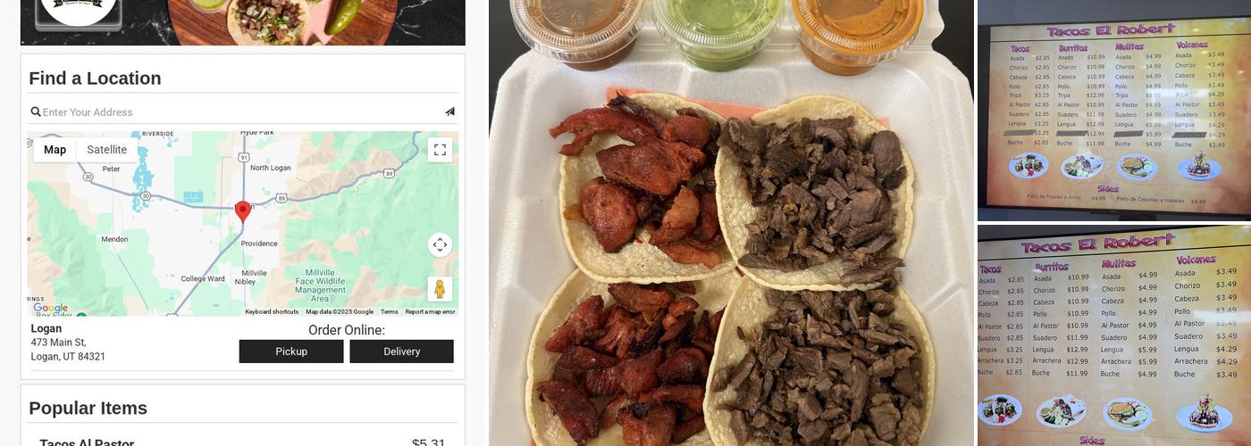 Tacos el Robert Menu