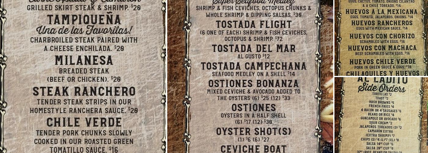 Bonanza Tacos & Mariscos Menu