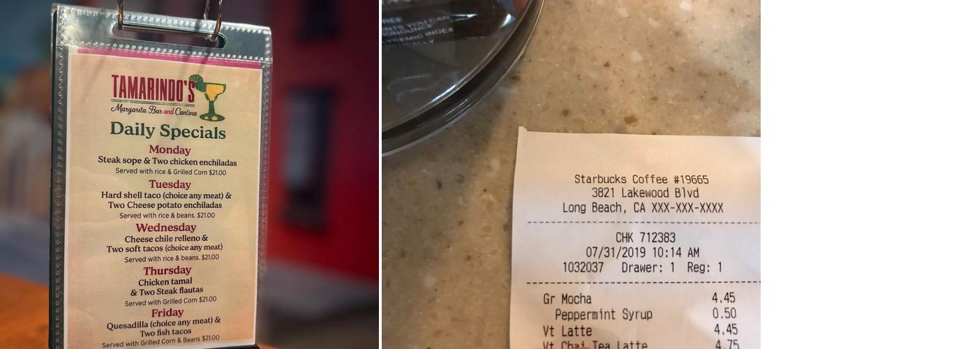 Starbucks Marriott Long Beach Menu