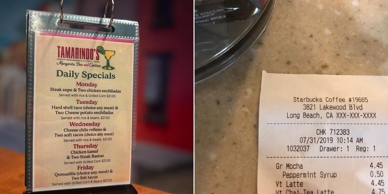 Starbucks Marriott Long Beach Menu