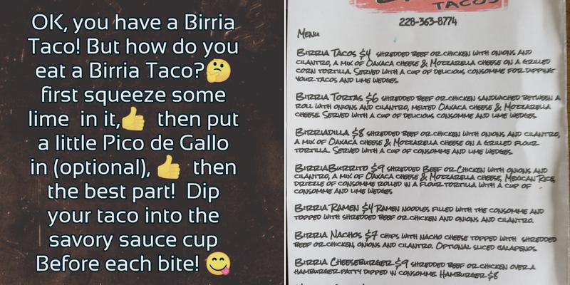 BUENO BIRRIA Menu
