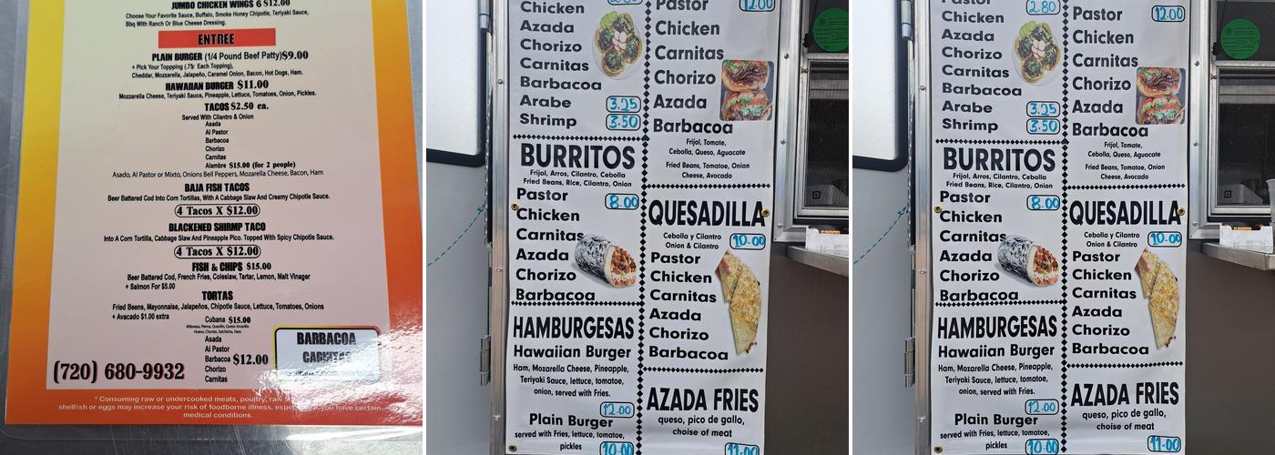 El Sabor de Puebla Menu