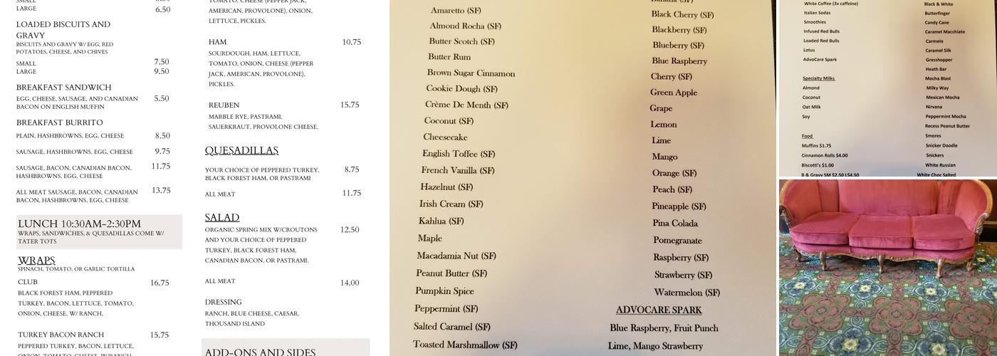 Monticello Coffee House & Lounge LLC Menu