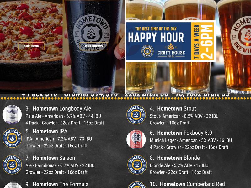 Hometown Brewing Company Menu