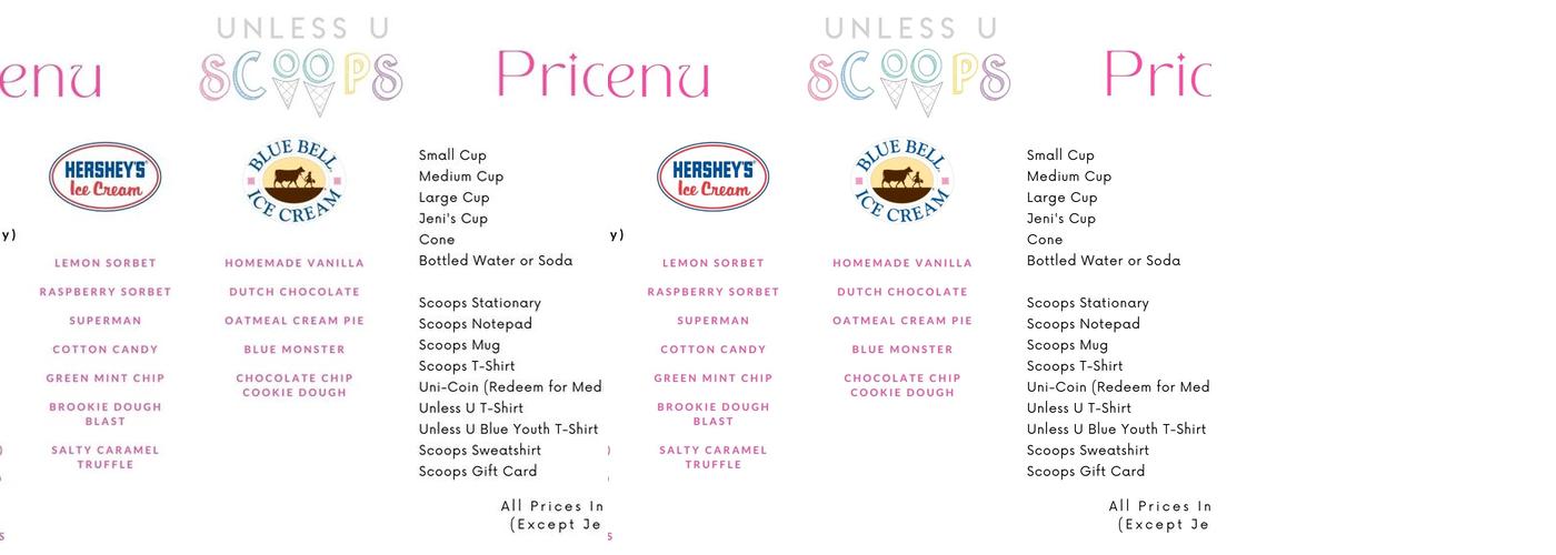 Unless U Scoops Menu