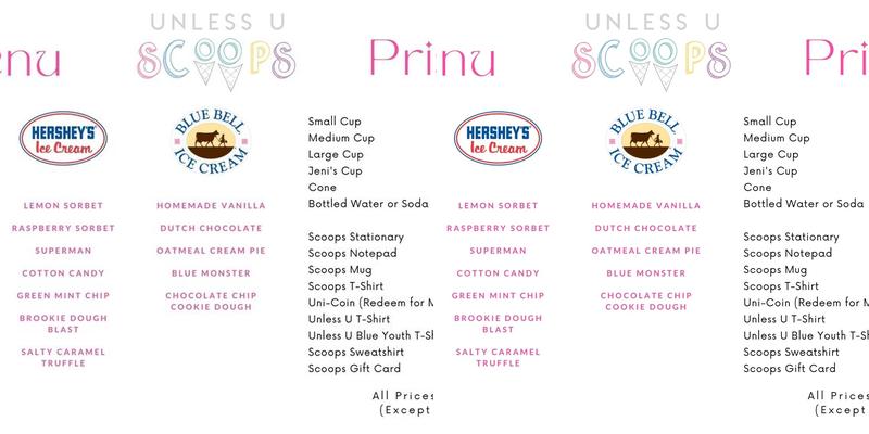 Unless U Scoops Menu