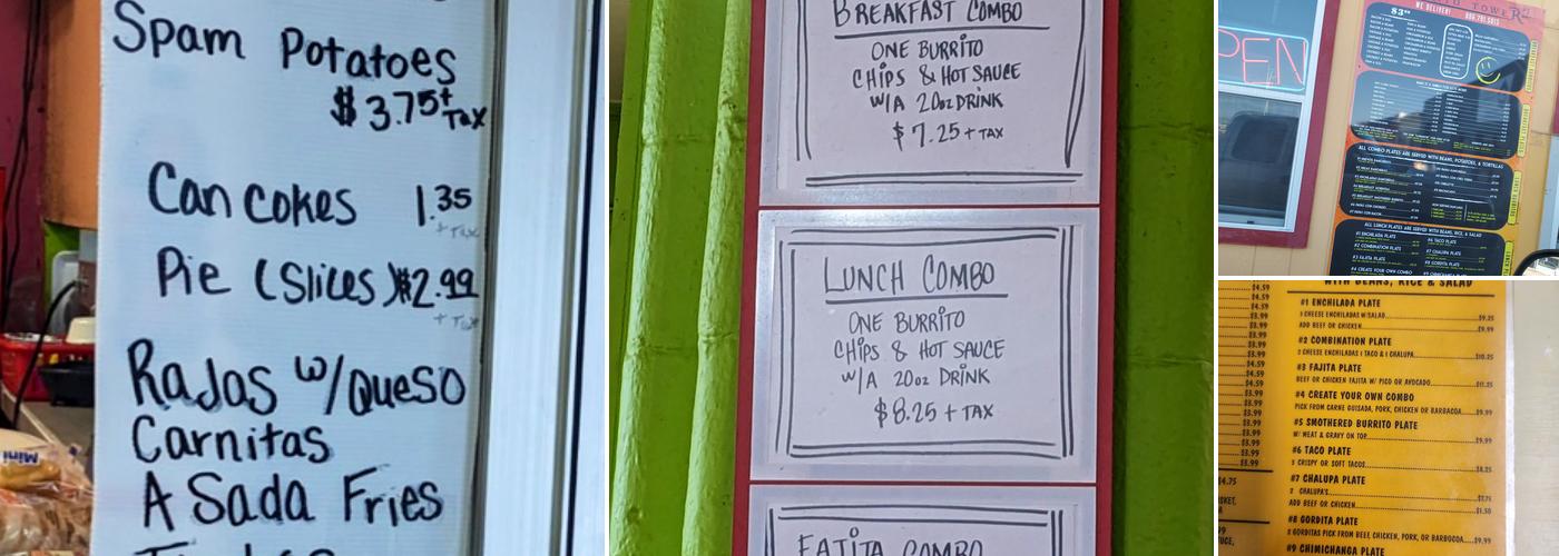 Burrito Tower #1 Menu