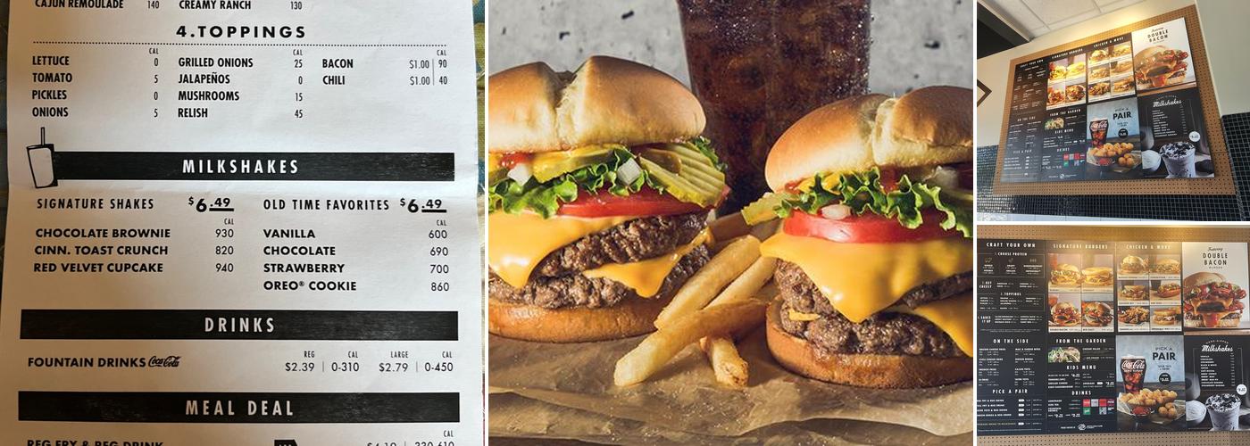 Wayback Burgers Menu