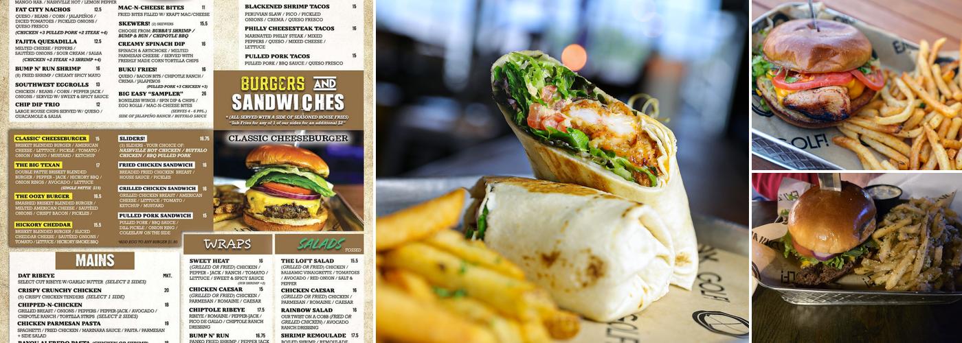 Loft18 Mandeville Menu