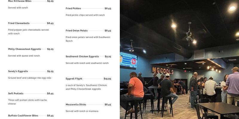 McCool's Bar + Kitchen Menu