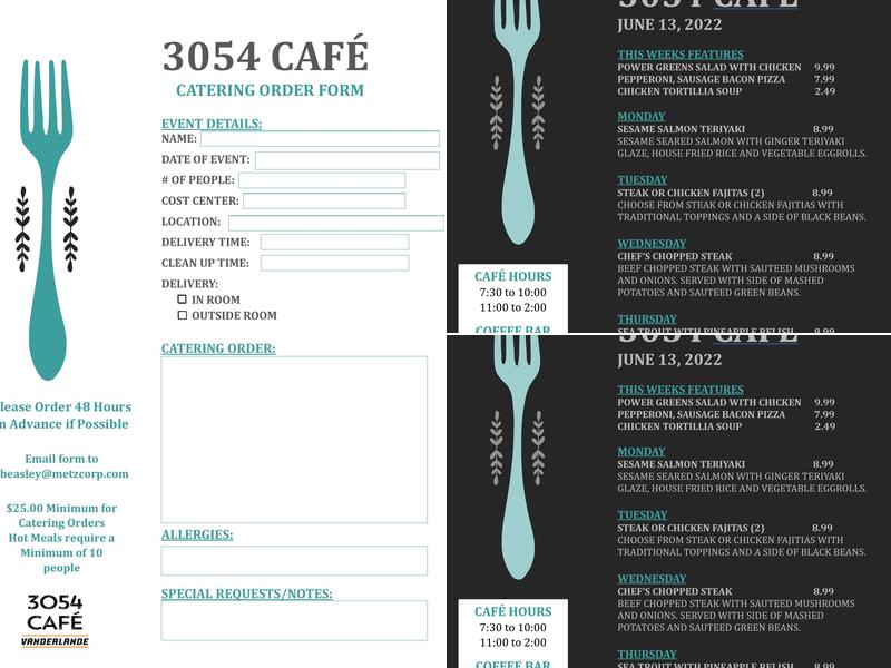 3054 Cafe Menu