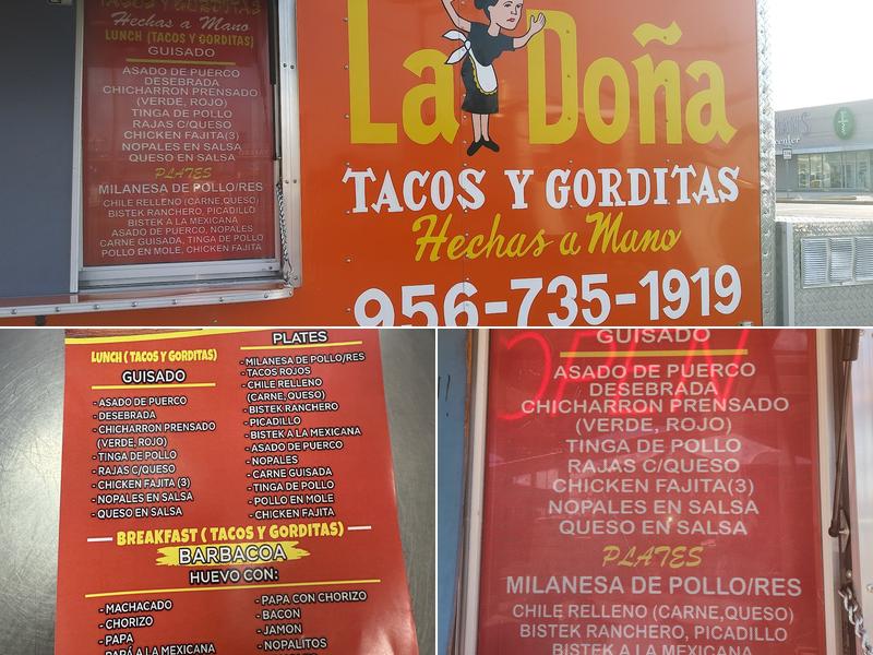La doña tacos y gorditas Menu