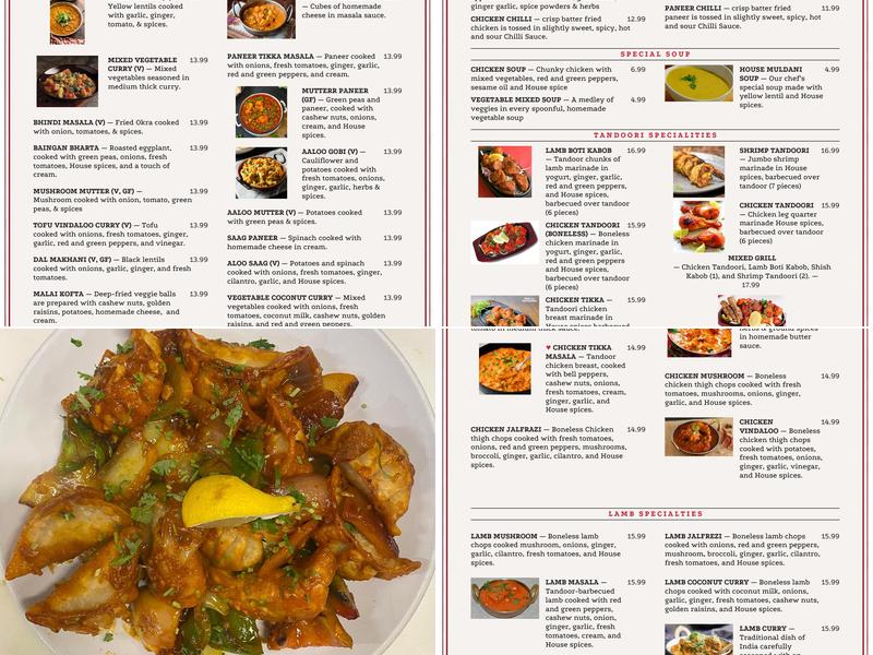 Spice Restaurant & Bar Menu