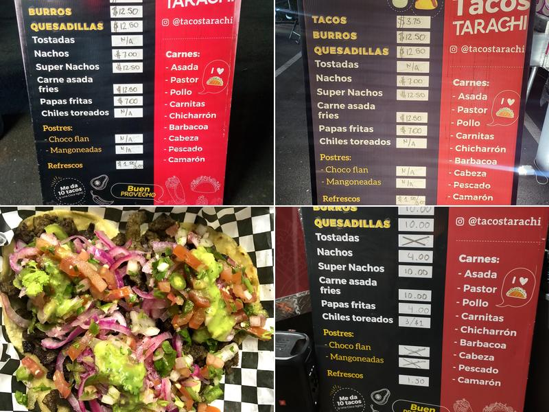 Tacos Tarachi Menu