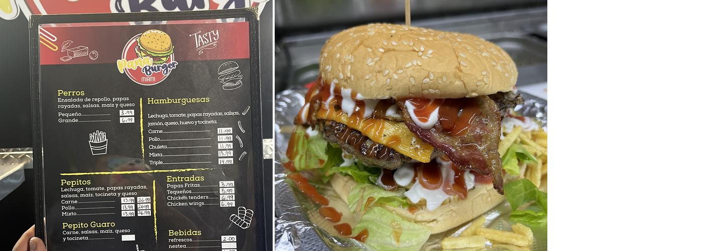Pana Burger Miami Menu