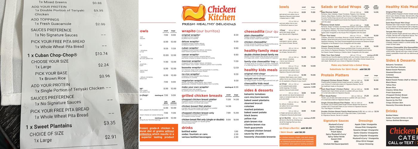 Chicken Kitchen Menu