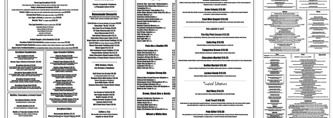 Nemo Restaurant Menu