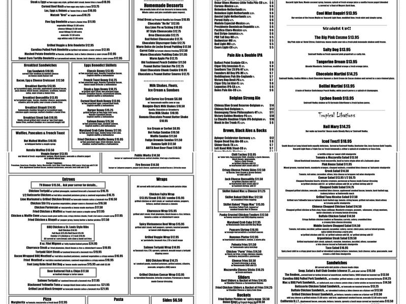 Nemo Restaurant Menu