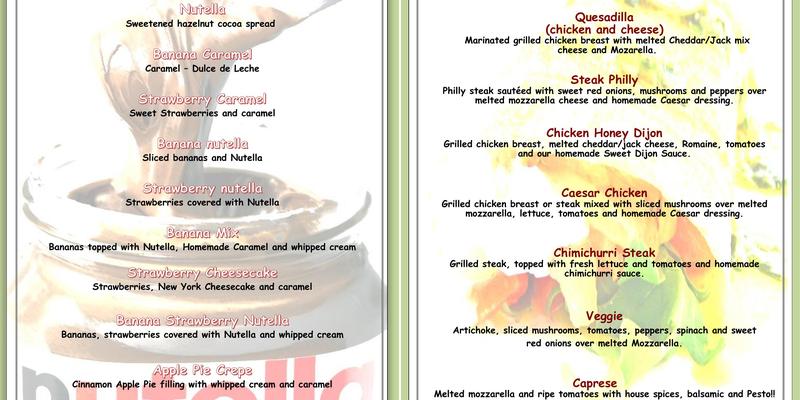 Crepes Party Express Menu