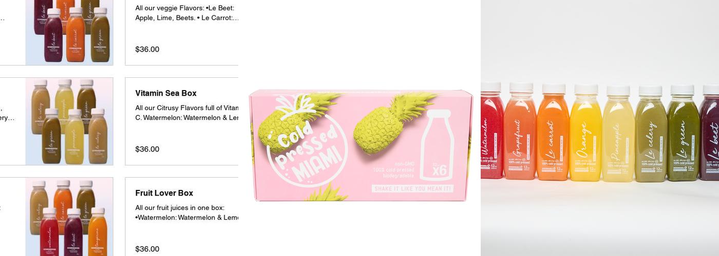 Cold Pressed Miami Menu