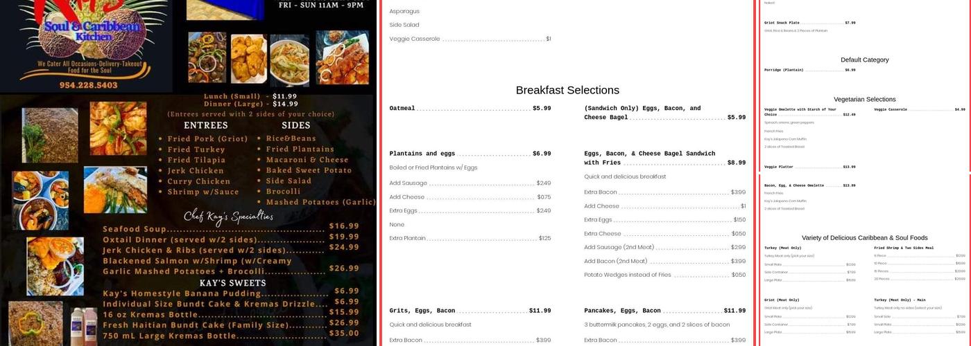 Kay's Island Grill Menu