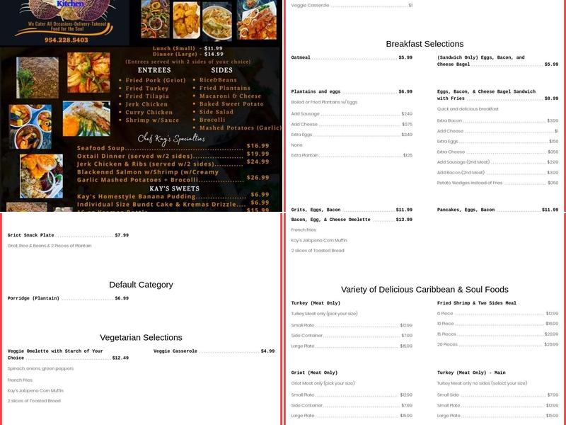 Kay's Island Grill Menu