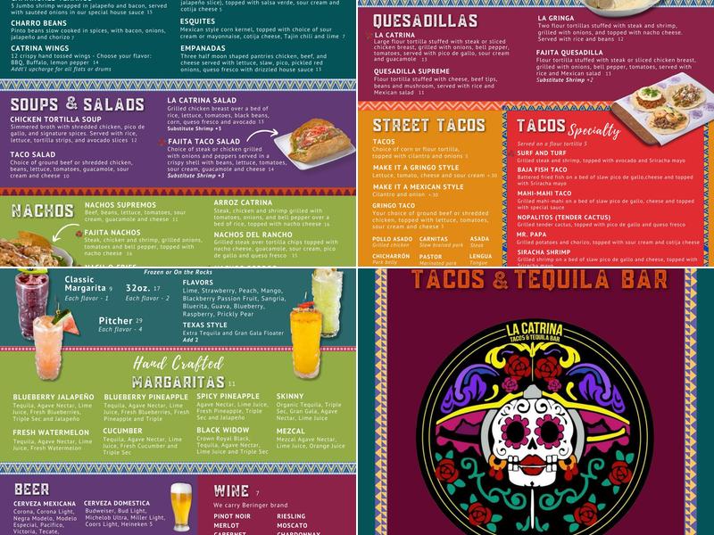 La Catrina Tacos & Tequila Bar, Middleburg Menu