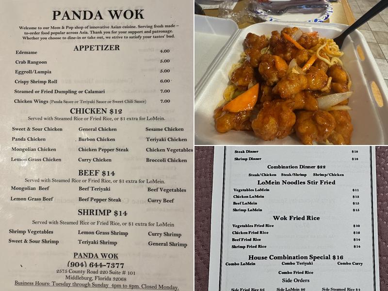 Panda wok Menu