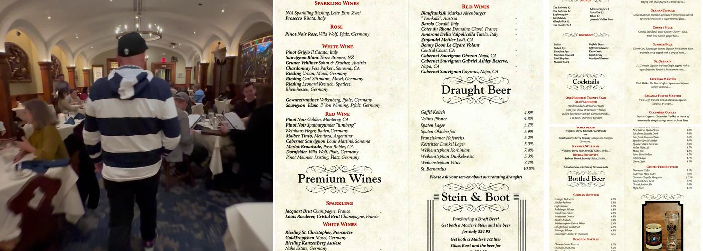 Knight’s Bar Menu
