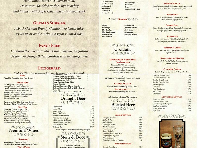 Knight’s Bar Menu