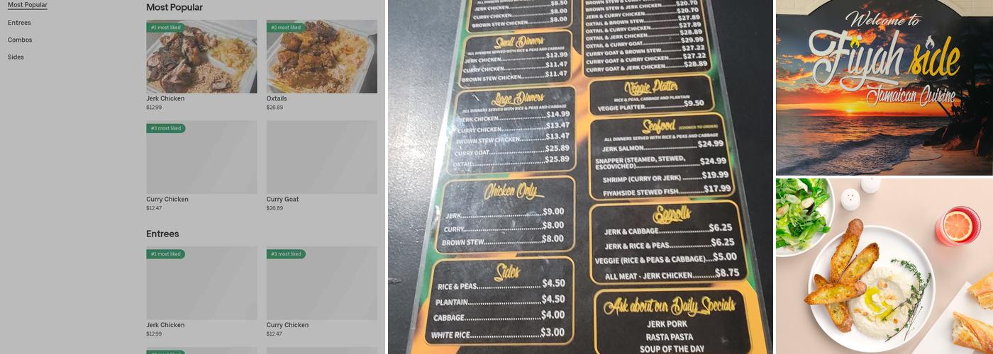 Fiyahside Jamaican Cuisine Menu