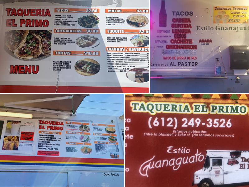 Taqueria El primo Menu
