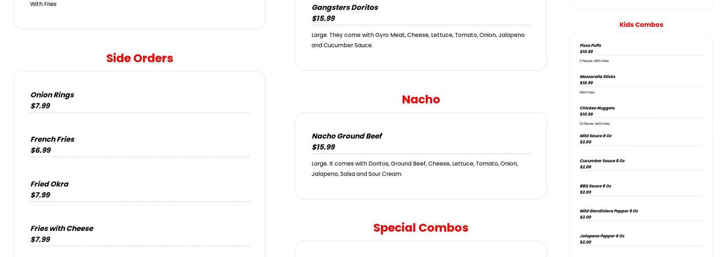Mini Pac Grill Menu