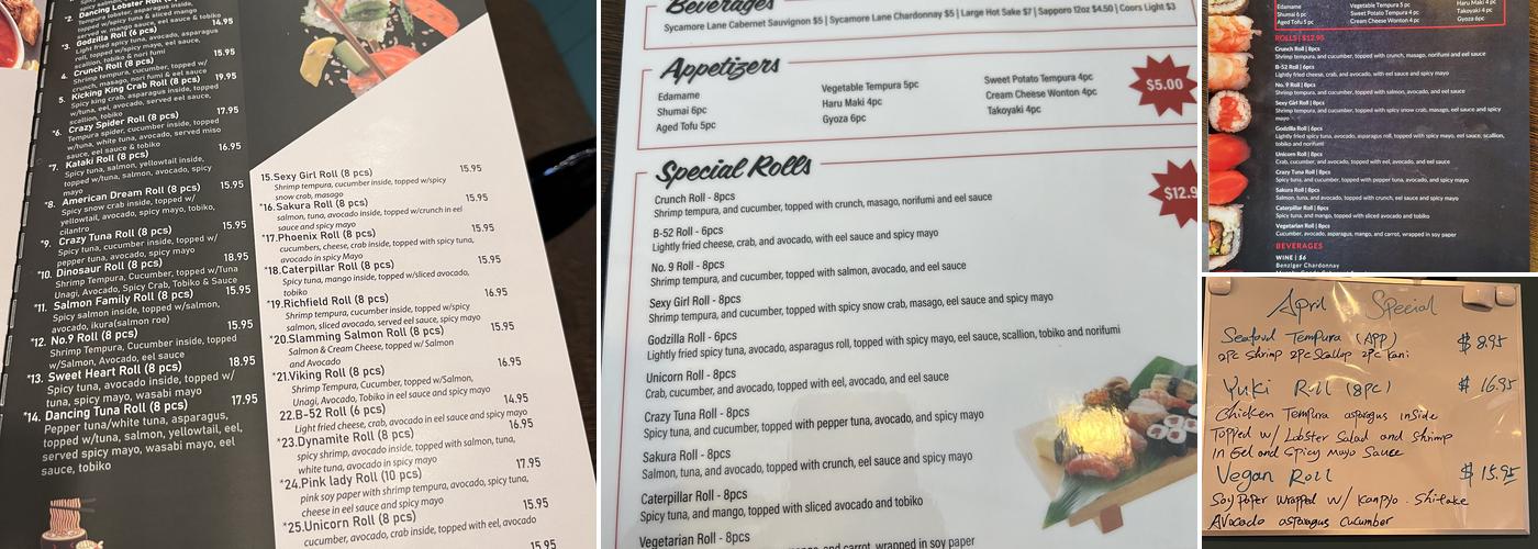 Kataki Sushi & Ramen Menu