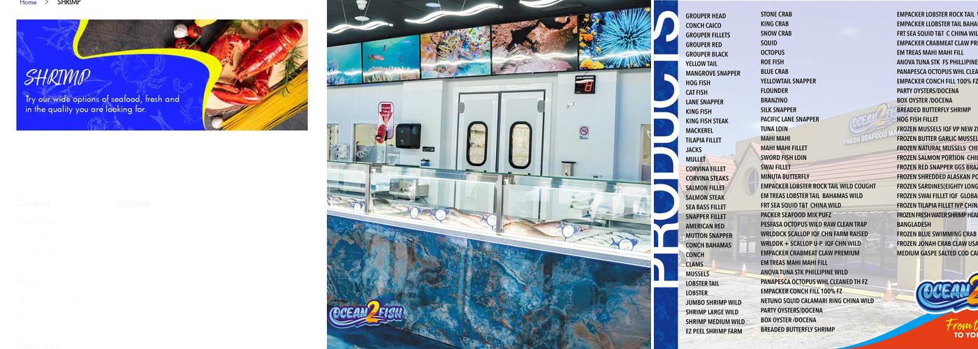 Ocean 2 Fish Fresh Seafood Market Menu