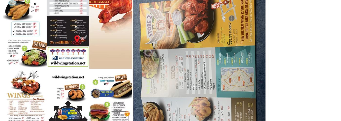 Wild Wing Station Menu