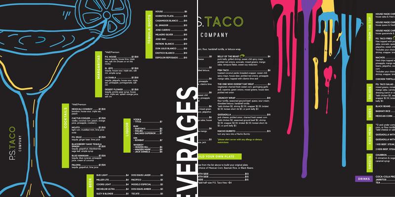 P.S. Taco Company - Downtown Mobile Menu