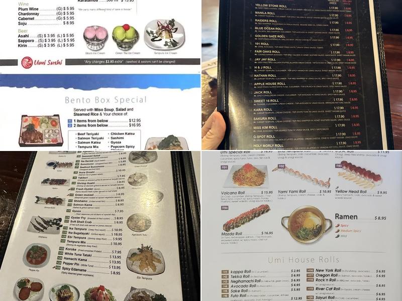 Umi Sushi Menu
