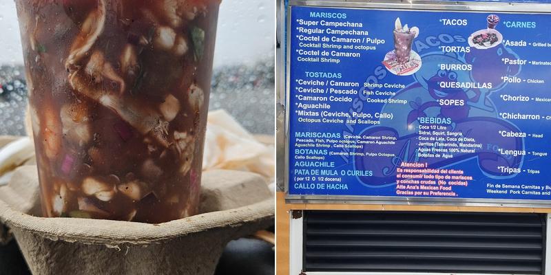 Mariscos y Tacos Ana's Mexican Food Menu