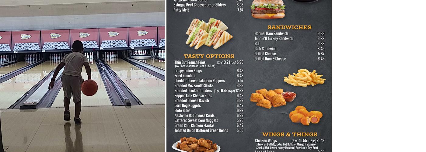 Bowlium Lanes Menu